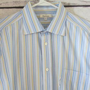 Faconnable Multi Color Stripe Button Down Long Sleeve Shirt - Size 6/17L